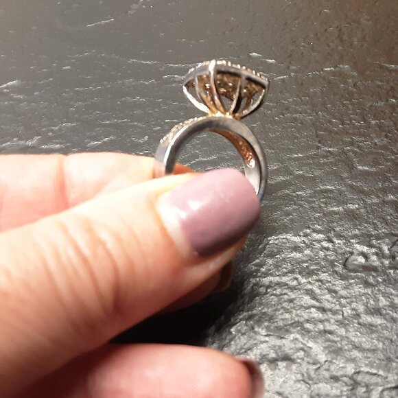 Sterling Silver Swarovski Dome Cocktail Ring | Size 7 | 16 Crystals - Picture 5 of 7